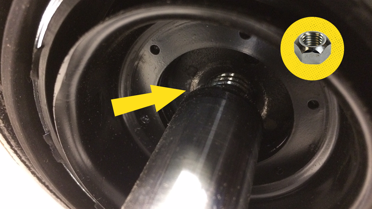 Strut with Partially Threaded Lock Nut