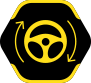 Car steering icon.